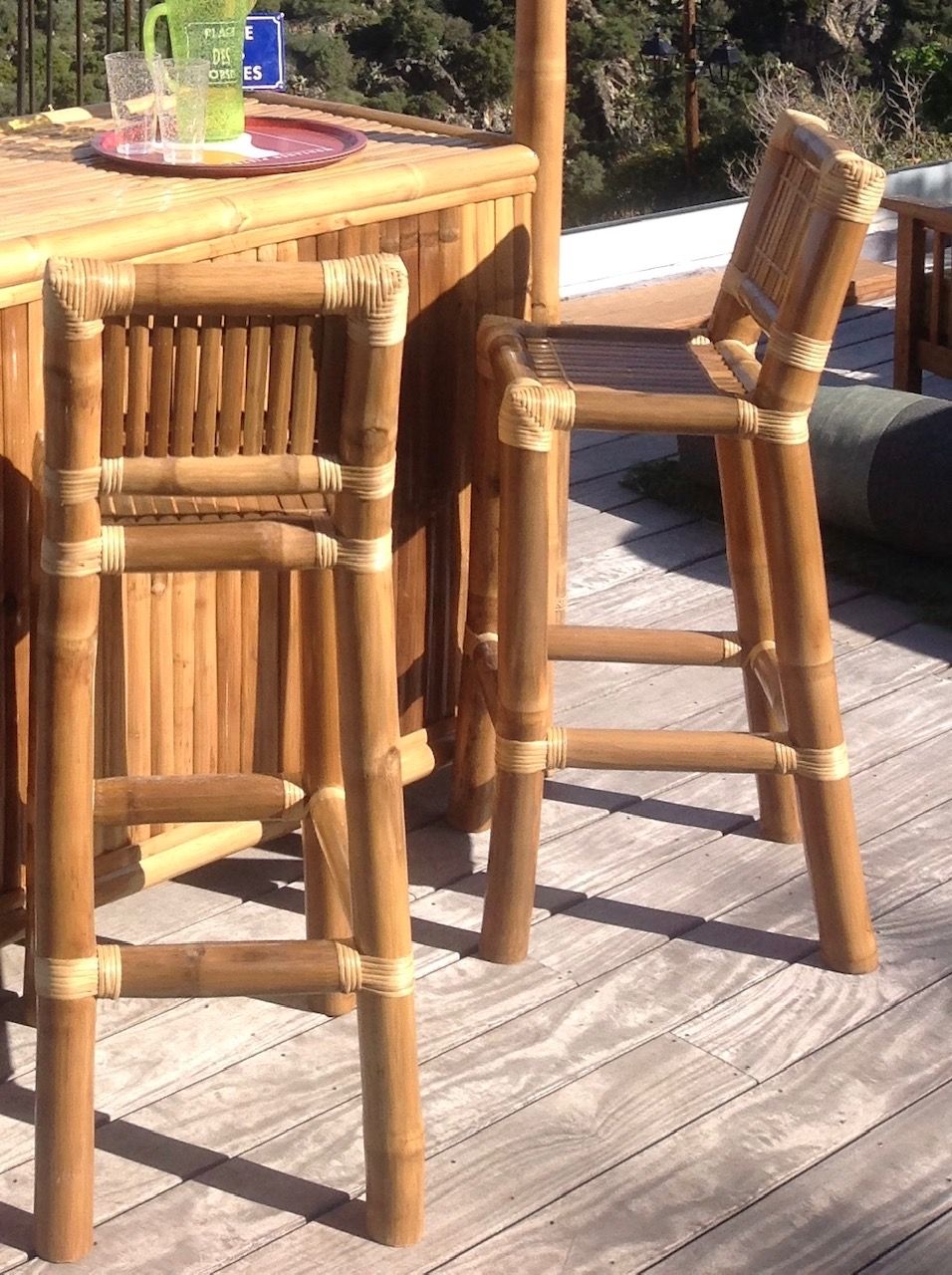 Chaise de bar en bambou - Rêve de bambou